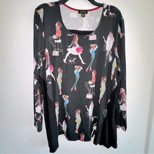 Cartise Women’s blouse Made In Canada Size xxl asymmetrical hemline knit tunic